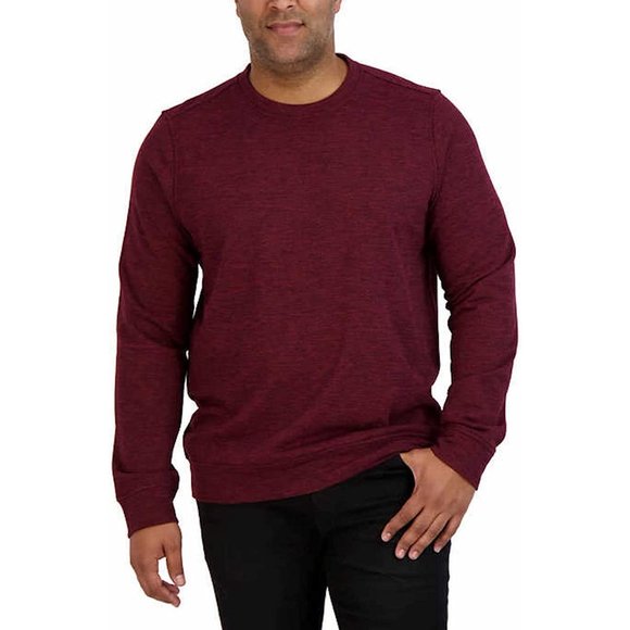 NEW Gerry Men's Dark Solid Textured Long Sleeve Crewneck Pullover Sweatshirt Top - Picture 1 of 2